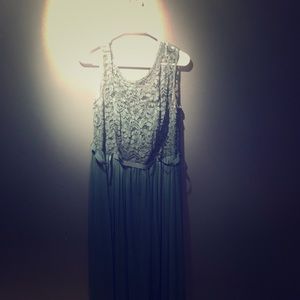 Davids Bridal Green Lace Dress